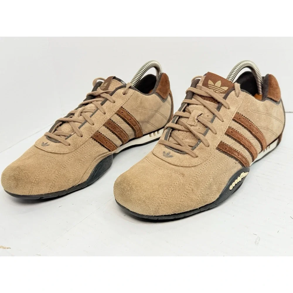 Vintage 2005 Adidas Adi Racer Low Goodyear Brown Suede Driving Shoes 6.5